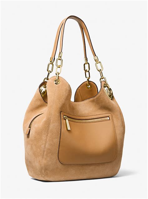 michael kors lillie large shoulder bag|lillie large suede shoulder bag.